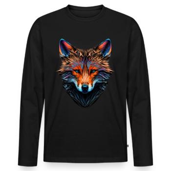 Fuchs Polygon Rotfuchs Füchse Geschenk Kunst Tier - Männer Premium Bio Langarmshirt - Schwarz - Vorne - Nico (187cm)