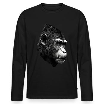 Gorilla Polygon Monkey Animal Gift Zoo Animal - Men's Premium Organic Long Sleeve Shirt - black - Front - Nico (187cm)