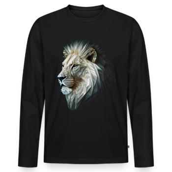 Lion Colorful Big Cat Kuns Animal Gift Africa Zoo - Men's Premium Organic Long Sleeve Shirt - black - Front - Nico (187cm)