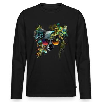 Koala Lunettes de soleil Animal Motif Cadeau Ours Animal - T-shirt manches longues Premium bio Homme - noir - Devant - Nico (187cm)