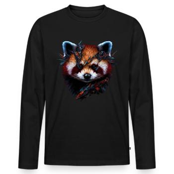 Red Panda Gift Panda Bear Art Animal Zoo Motif - Men's Premium Organic Long Sleeve Shirt - black - Front - Nico (187cm)
