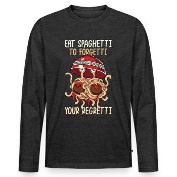 Fliegendes Spaghettimonster FSM - Männer Premium Bio Langarmshirt - Anthrazit meliert - Vorne - Nico (187cm)