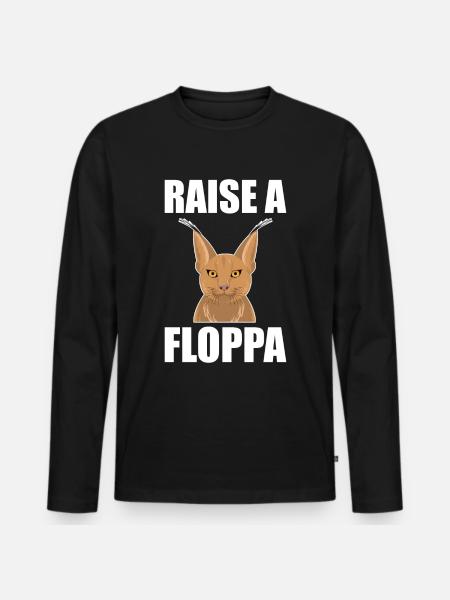 Big Floppa Caracal Cat Meme - Premium luomulaatuinen miesten pitkähihainen paita - musta