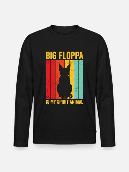 Big Floppa Caracal Retro - Men's Premium Organic Long Sleeve Shirt - black