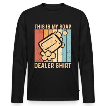Funny soap making soap maker - Men's Premium Organic Long Sleeve Shirt - black - Front - Nico (187cm)