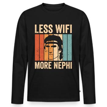 Drôle de missionnaire mormon SDJ - T-shirt manches longues Premium bio Homme - noir - Devant - Nico (187cm)