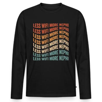 Drôle de missionnaire mormon SDJ - T-shirt manches longues Premium bio Homme - noir - Devant - Nico (187cm)