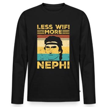 Drôle de missionnaire mormon LDS Retro - T-shirt manches longues Premium bio Homme - noir - Devant - Nico (187cm)