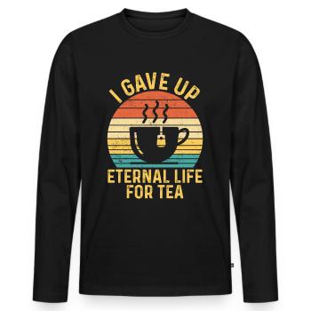 Drôle d’ex-mormon LDS Exmo - T-shirt manches longues Premium bio Homme - noir - Devant - Nico (187cm)