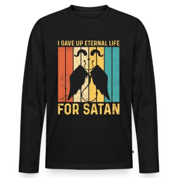 Drôle d’ex-mormon LDS Exmo - T-shirt manches longues Premium bio Homme - noir - Devant - Nico (187cm)