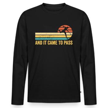 Funny Mormon missionary LDS Baseball - Men's Premium Organic Long Sleeve Shirt - black - Front - Nico (187cm)