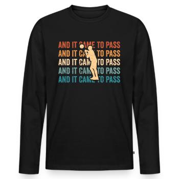 Drôle de missionnaire mormon LDS Basketball - T-shirt manches longues Premium bio Homme - noir - Devant - Nico (187cm)