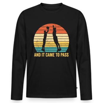 Drôle de missionnaire mormon LDS Basketball - T-shirt manches longues Premium bio Homme - noir - Devant - Nico (187cm)