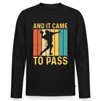 Funny Mormon Missionary LDS Soccer - Men's Premium Organic Long Sleeve Shirt - black - Front - Nico (187cm)