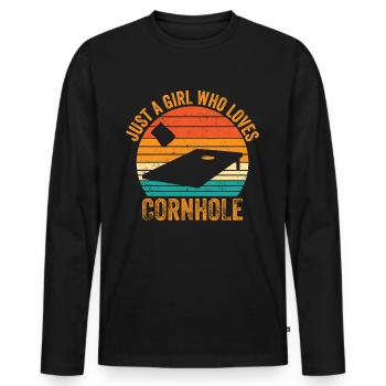 Cornhole Corn Hole Retro - Männer Premium Bio Langarmshirt - Schwarz - Vorne - Nico (187cm)