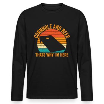 Lustiges Cornhole Retro - Männer Premium Bio Langarmshirt - Schwarz - Vorne - Nico (187cm)