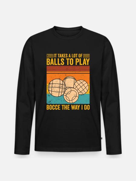 Funny bocce ball - Men's Premium Organic Long Sleeve Shirt - black