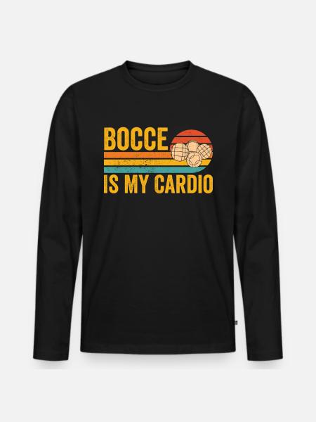 Funny Boccia Ball Retro - Men's Premium Organic Long Sleeve Shirt - black