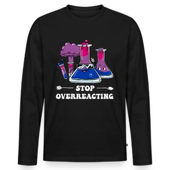 Bi Pride Bisexual Flag Chemistry Subtle - Men's Premium Organic Long Sleeve Shirt - black - Front - Nico (187cm)