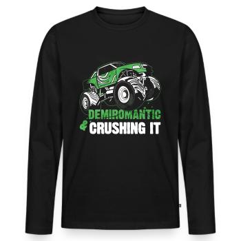 Demiromantic Pride Monster Truck - T-shirt manches longues Premium bio Homme - noir - Devant - Nico (187cm)