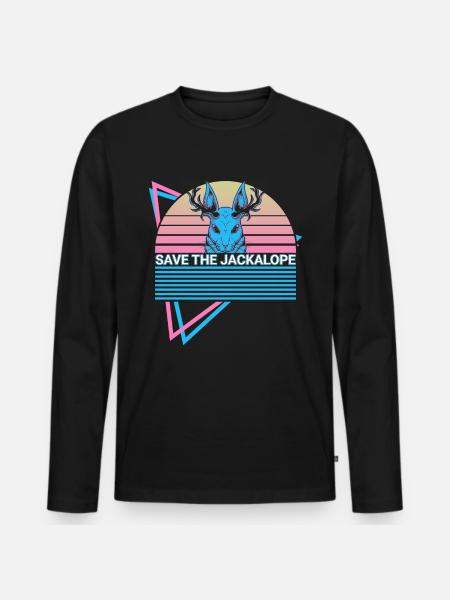 Schakalope Retro Cryptid Cryptozoology - Men's Premium Organic Long Sleeve Shirt - black