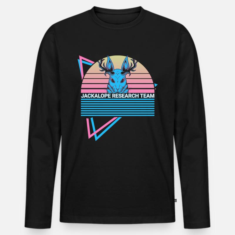 Schakalope Retro Kryptide - Männer Premium Bio Langarmshirt - Schwarz