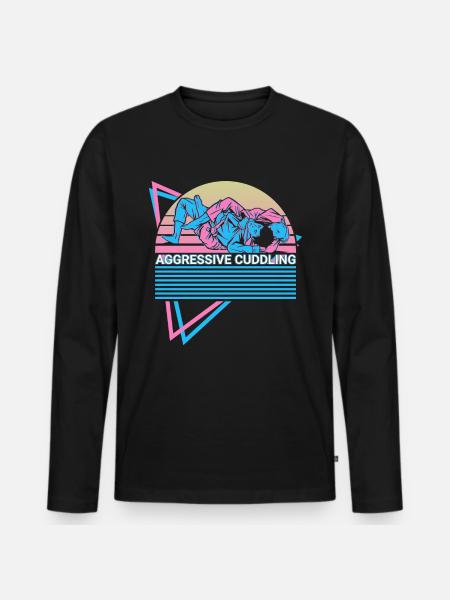 Funny Jiu Jitsu BJJ Retro - Men's Premium Organic Long Sleeve Shirt - black