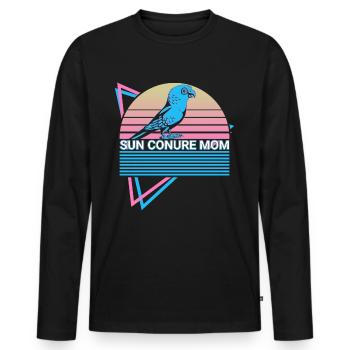 Parakeet Mama Parakeet Retro - Men's Premium Organic Long Sleeve Shirt - black - Front - Nico (187cm)