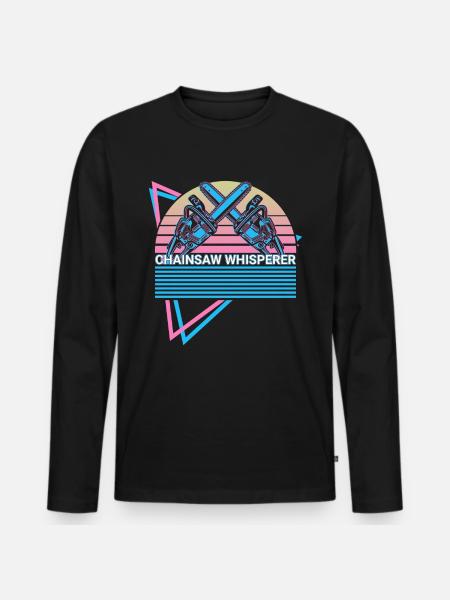 Bûcheron Menuiserie Rétro - T-shirt manches longues Premium bio Homme - noir