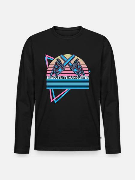 Bûcheron Menuiserie Rétro - T-shirt manches longues Premium bio Homme - noir