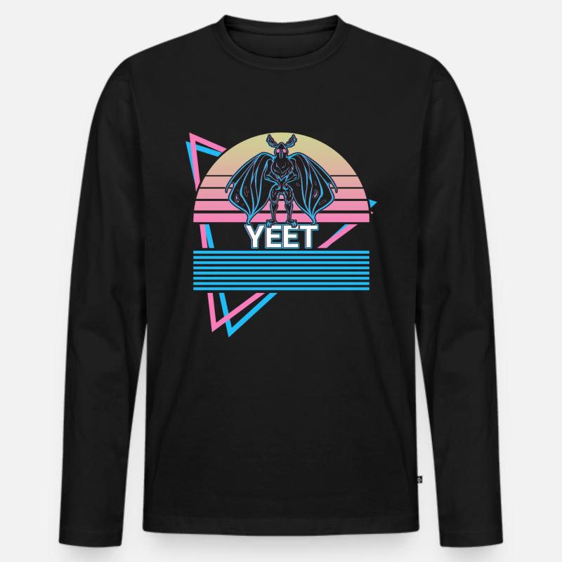 Mothman Krypto Kryptozoologie Retro - Männer Premium Bio Langarmshirt - Schwarz