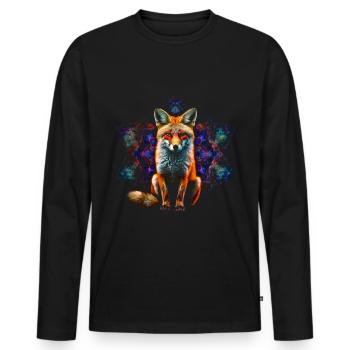Fuchs Tierliebhaber Geschenk Wildtier Tier Motiv - Männer Premium Bio Langarmshirt - Schwarz - Vorne - Nico (187cm)
