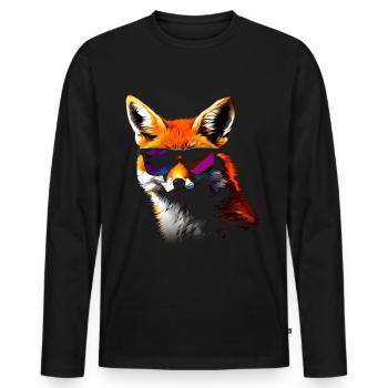 Fuchs Tierliebhaber Geschenk Tier Sonnenbrille - Männer Premium Bio Langarmshirt - Schwarz - Vorne - Nico (187cm)