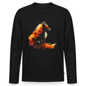 Fuchs Tierliebhaber Geschenk Wildtier Tier Motiv - Männer Premium Bio Langarmshirt - Schwarz - Vorne - Nico (187cm)