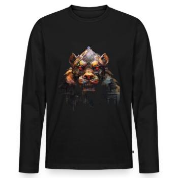 Bear Polygon Art Animal Fantasy Animal Lover - Men's Premium Organic Long Sleeve Shirt - black - Front - Nico (187cm)