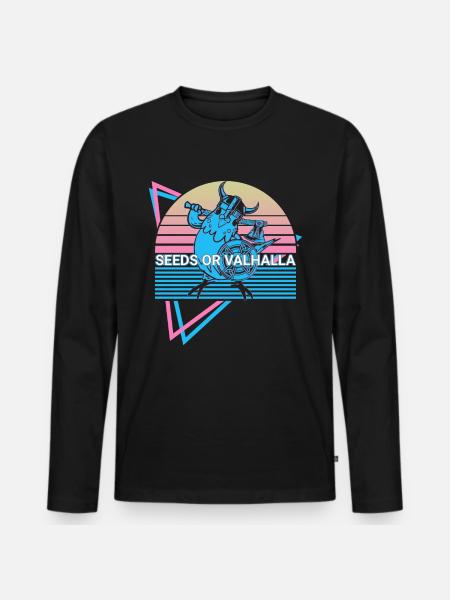 Budgie Parakeet Retro - Men's Premium Organic Long Sleeve Shirt - black