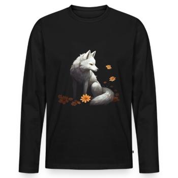 Fuchs Tierliebhaber Geschenk Wildtier Tier Motiv - Männer Premium Bio Langarmshirt - Schwarz - Vorne - Nico (187cm)