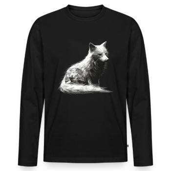 Fuchs Tierliebhaber Geschenk Wildtier Tier Motiv - Männer Premium Bio Langarmshirt - Schwarz - Vorne - Nico (187cm)