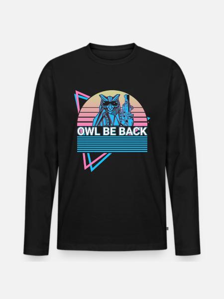 Funny Robot Robotics Retro - Men's Premium Organic Long Sleeve Shirt - black