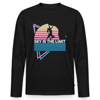 Rock Climbing Rock Climber Retro - Men's Premium Organic Long Sleeve Shirt - black - Front - Nico (187cm)