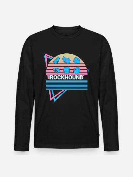 Rockhounding Rétro - T-shirt manches longues Premium bio Homme - noir