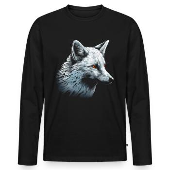 Fuchs Tierliebhaber Geschenk Wildtier Tier Motiv - Männer Premium Bio Langarmshirt - Schwarz - Vorne - Nico (187cm)