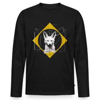 Fuchs Tierliebhaber Geschenk Wildtier Tier Motiv - Männer Premium Bio Langarmshirt - Schwarz - Vorne - Nico (187cm)