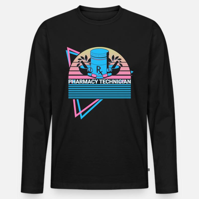 Apotheker Retro - Männer Premium Bio Langarmshirt - Schwarz