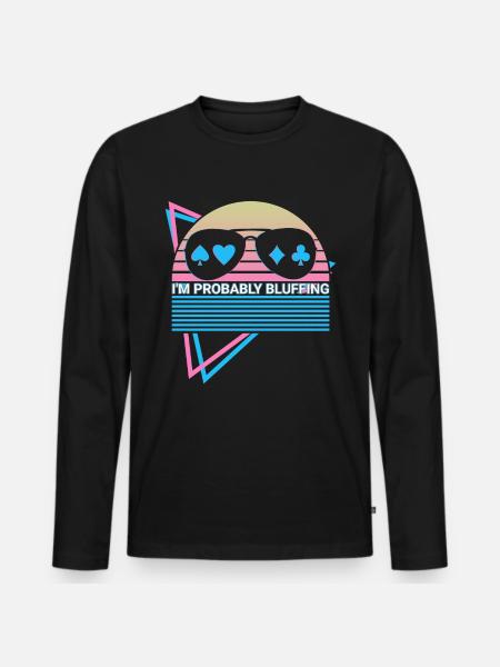 Poker Player Retro - Men's Premium Organic Long Sleeve Shirt - black