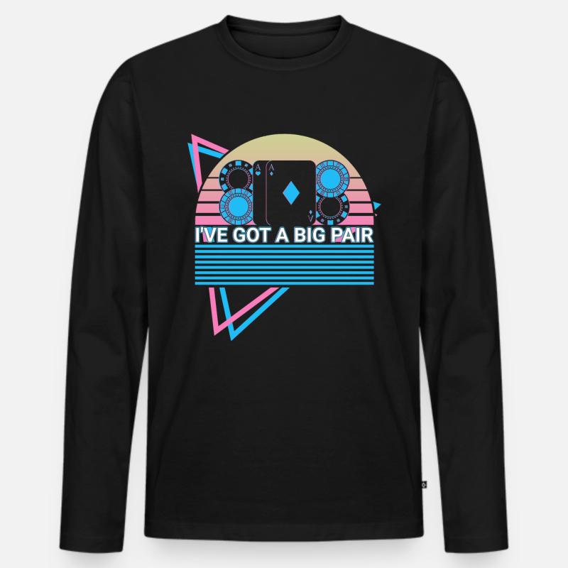 Pokerspieler Retro - Männer Premium Bio Langarmshirt - Schwarz