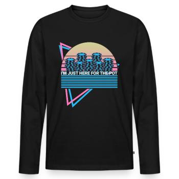 Joueur de poker Rétro - T-shirt manches longues Premium bio Homme - noir - Devant - Nico (187cm)