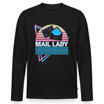 Postdienst Postbote Retro - Männer Premium Bio Langarmshirt - Schwarz - Vorne - Nico (187cm)