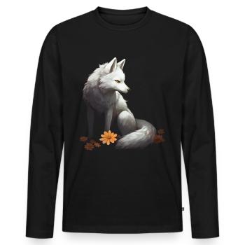 Fuchs Tierliebhaber Geschenk Wildtier Tier Motiv - Männer Premium Bio Langarmshirt - Schwarz - Vorne - Nico (187cm)