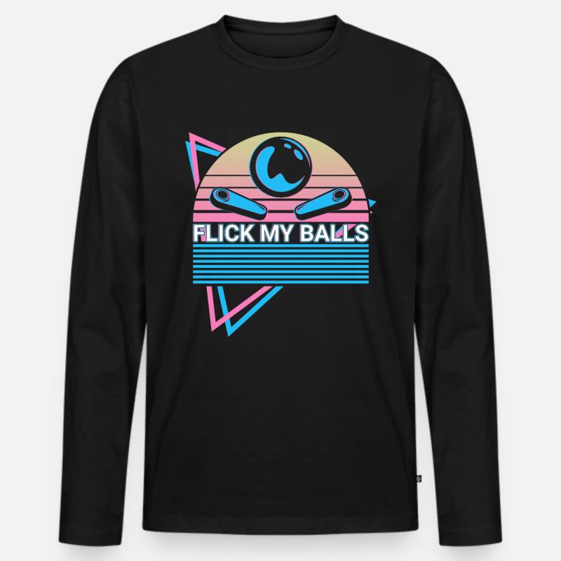 Flipperautomat Retro - Männer Premium Bio Langarmshirt - Schwarz